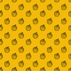 Seamless background with pumpkins
