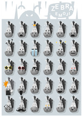 Zebra emoji icons , vector , illustration