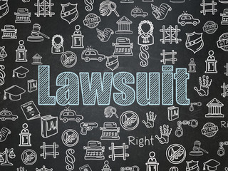 Law concept: Lawsuit on School board background