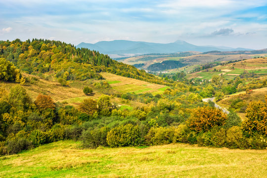 Rural area in Carpathian mountains