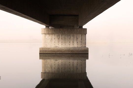 Concrete bridge over water