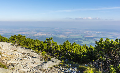 Slovakia in the rays of the setting sun.