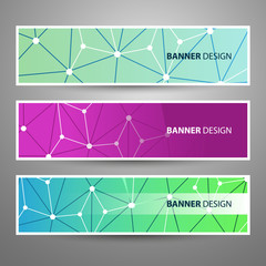 Set of Modern Vector Banners with Colorful Abstract Background