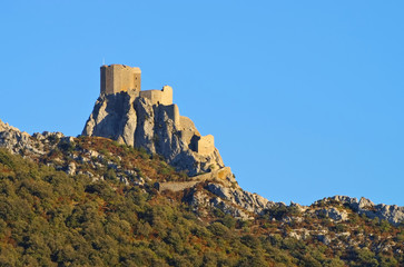 Fototapeta na wymiar Queribus Burg - castle Queribus in France