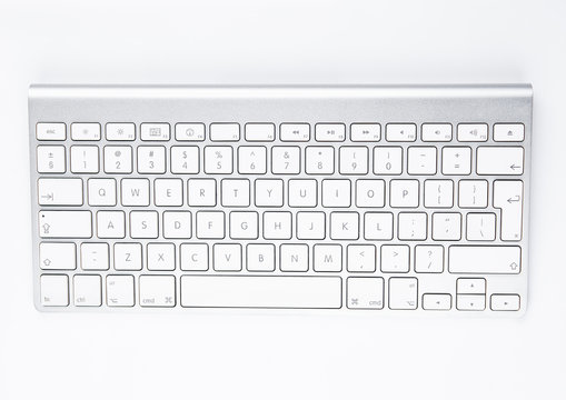 White office computer keyboard on white background