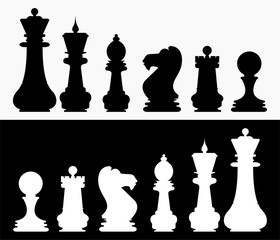 Chess icons. Vector Illustration.