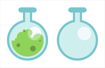 Illustration of a laboratory flask on a white background