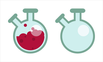 Illustration of a laboratory flask on a white background