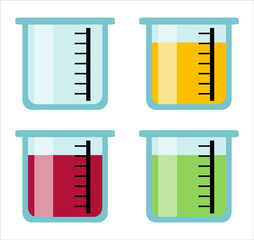 Illustration of a laboratory flask on a white background