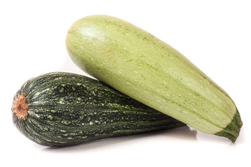 zucchini and squash isolated on white background
