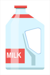 Illustration with gallon of milk in flat design style.