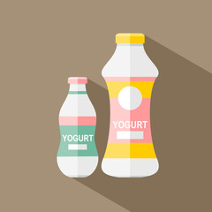 Yogurt icon in flat style