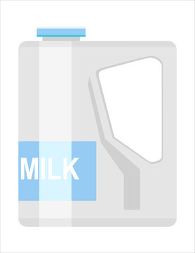 Illustration with gallon of milk in flat design style.