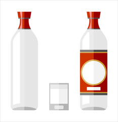 bottle of vodka and a glass of vodka