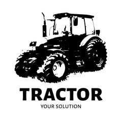 Tractor sketch. Agricultural machinery on a white background. Vector illustration