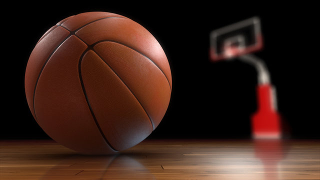 Basketball. High-resolution image. 3d rendering.