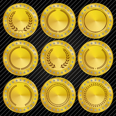 Golden Medallions and Medals with Laurel Wreath Collection
