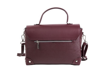 Red ladies handbag, leather