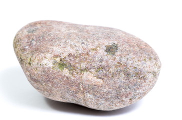 Single natural stone on white background
