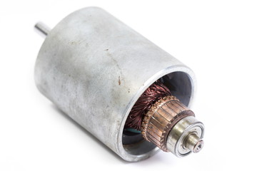 Dirty parts of the old electric motor