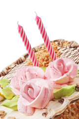 birthday cake with candles