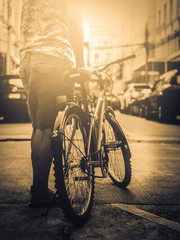 Obraz premium Bicycle with man