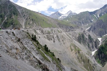 Landscape between Sonamarg and Kargil in Ladakh, India