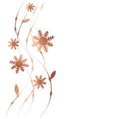 Christmas border snowflakes copper