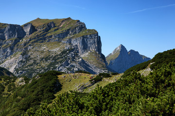 Mountains landscape near Zireiner See. Austria, Tyrol.