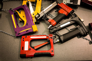 Fototapeta premium Pneumatic staplers. Air tools