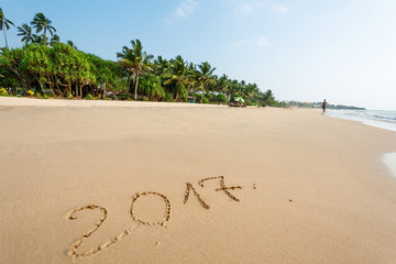 Happy New Year 2017 on the beach