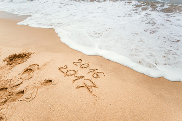 Happy New Year 2017 on the beach