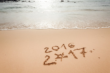 Happy New Year 2017 on the beach