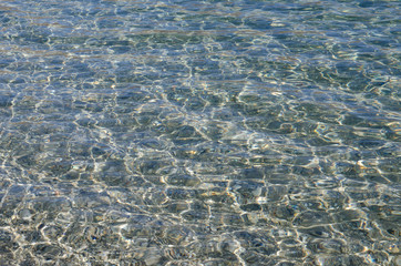 Clean and clear water in Lake Wanaka in New Zealand