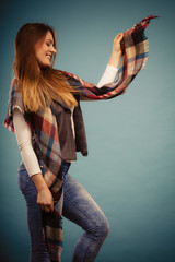 Beautiful model posing at studio.