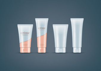 Premium photo-realistic layered vector mock-up set of cream tubes ready for to showcase your design. Vector file can be scaled to any size you want.