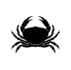 The Silhouette Of A Crab. Vector Illustration. Isolated On White