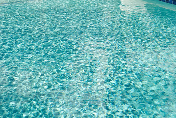 Blue swimming pool rippled water detail