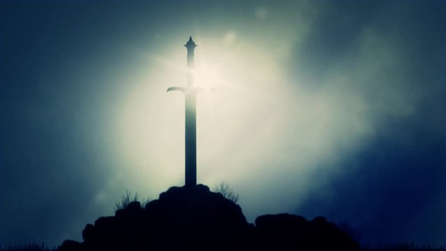 The Excalibur Sword inside the Rock
