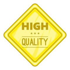 High quality label icon. Cartoon illustration of high quality label vector icon for web