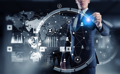 Social connection concept . Mixed media