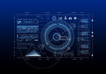 Obraz premium Innovative networking interface . Mixed media