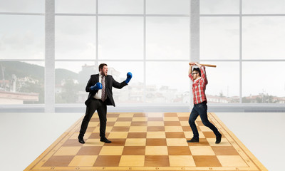 Business competition concept . Mixed media