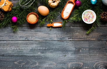 Christmas hand baked biscuits background