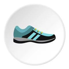 Keuken spatwand met foto Running shoe icon. Flat illustration of shoe vector icon for web design © ylivdesign
