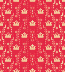 Seamless Royal Wallpaper Background pattern red color graphic design vector