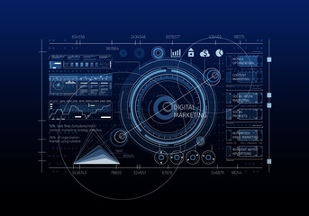 Obraz premium Innovative networking interface . Mixed media