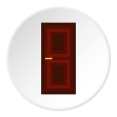 Wooden interior door icon. Flat illustration of wooden interior door vector icon for web