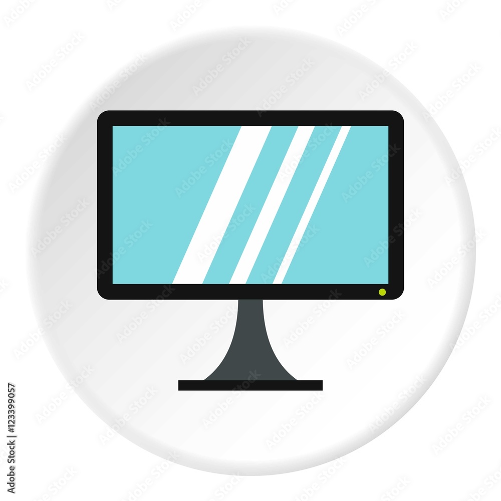 Poster computer monitor icon. flat illustration of computer monitor vector icon for web