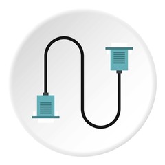 Cord VGA icon. Flat illustration of cord VGA vector icon for web